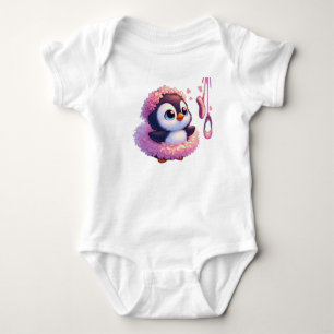 Ballerina Penguin Dreams Baby Bodysuit