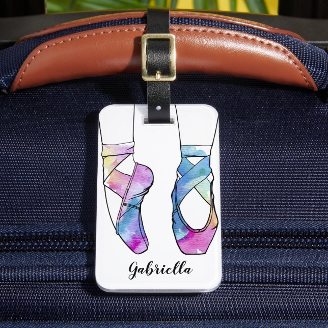 Ballerina Personalised Ballet Luggage Tag (Front Insitu 2)