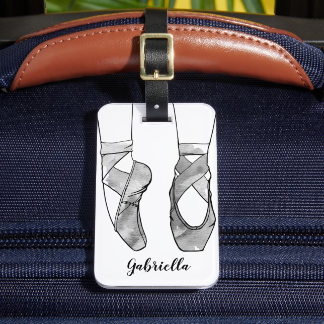 Ballerina Personalised Ballet Luggage Tag (Front Insitu 2)