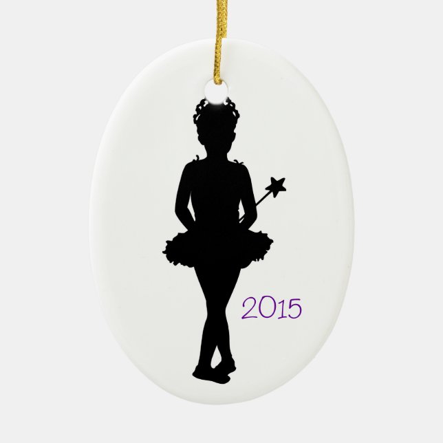 Ballerina Personalised Christmas Ornament Template (Front)