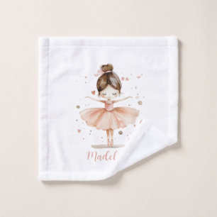 Ballerina Personalised Name Girly Wash Cloth
