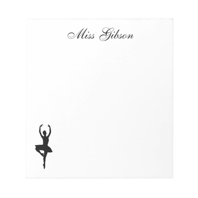 Ballerina Personalised Notepad (Front)