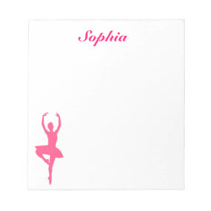 Ballerina Personalised Notepad (pink)