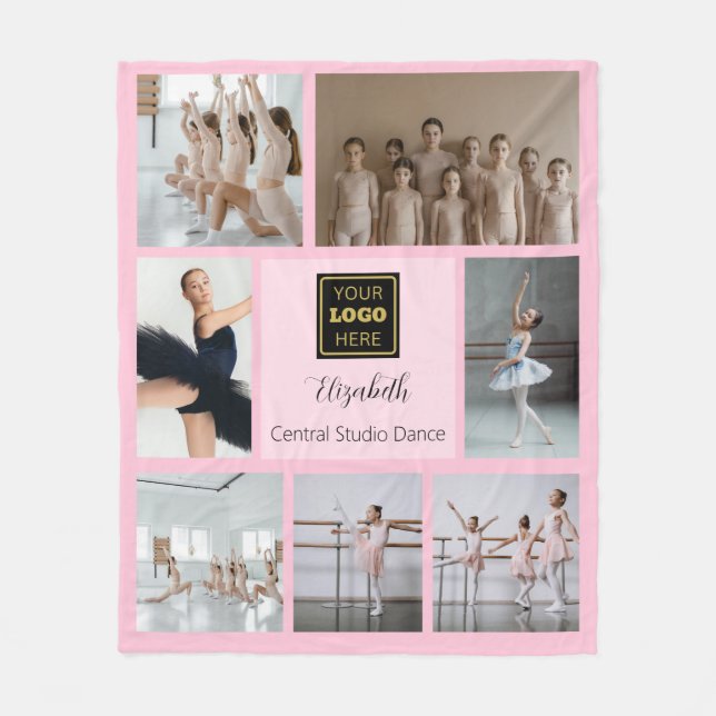 Ballerina Photo Collage Fleece Blanket (Front)