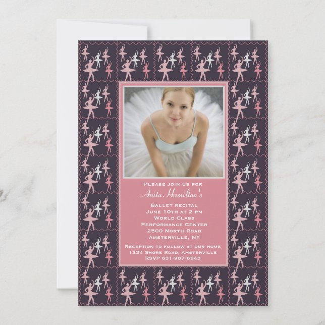 Ballerina Photo Invitation (Front)