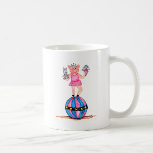 Ballerina Pig with Performing Poodles Coffee Mug