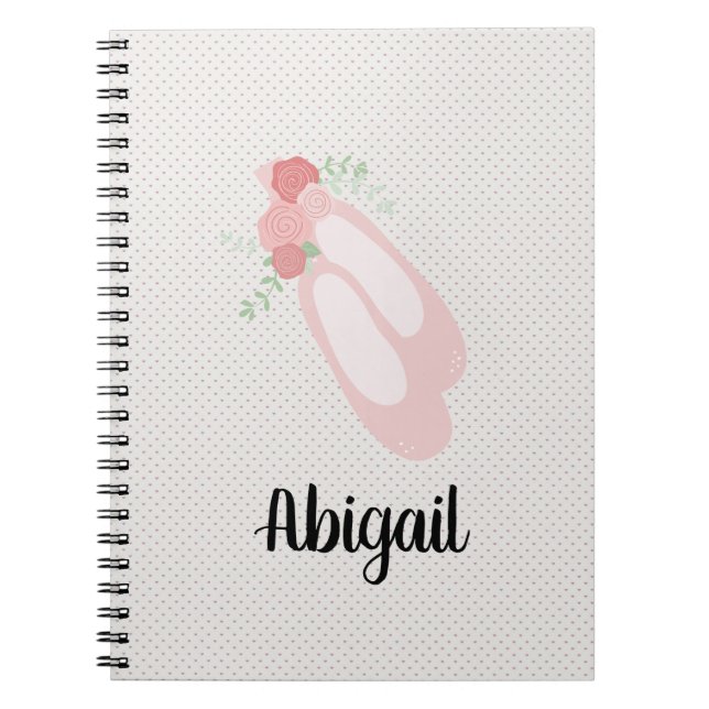 Ballerina Pink Ballet Shoes Notebook (Front)