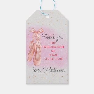 Ballerina Pink Ballet Slippers favor Gift Tags