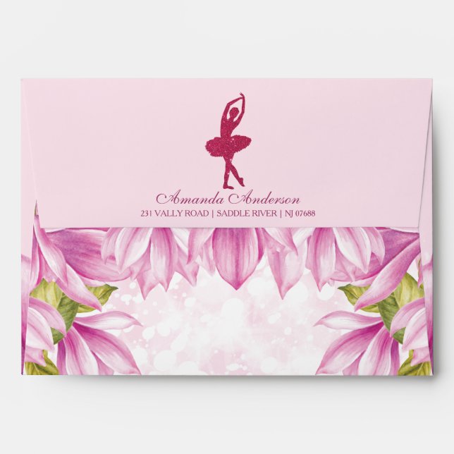 Ballerina Pink Birthday Envelope (Back (Top Flap))
