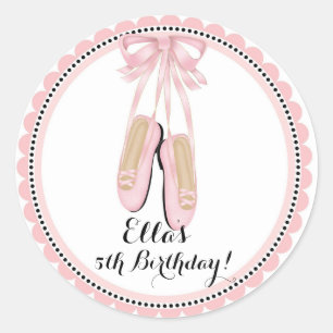 Ballerina Pink Birthday Party Favour Stickers