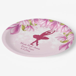 Ballerina Pink Birthday Personalised Paper Plate