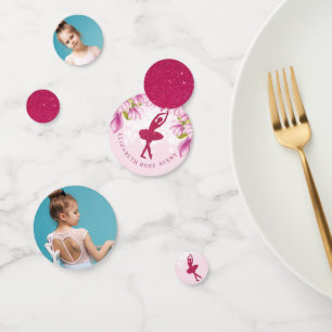 Ballerina Pink Birthday Photo Confetti