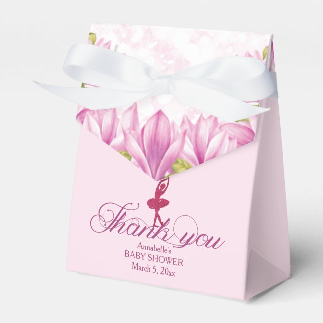 Ballerina Pink Birthday Thank you Favour Box (Front Side)