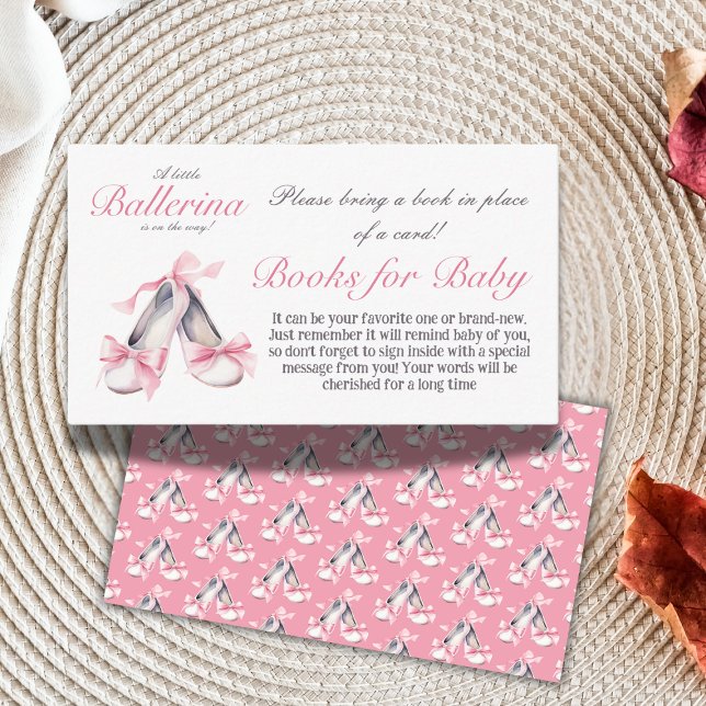 Ballerina Pink Bow Girl Book for Baby Shower Game Enclosure Card (Creator Uploaded)