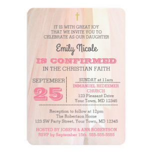 Ballerina Pink Confirmation Invitation