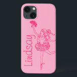Ballerina pink girls name personalised ipad case<br><div class="desc">Cute originally ipad case for your a special Ballerina. Reads Lindsay or you can personalise with your own choice of name or words. Exclusively designed by Sarah Trett.</div>