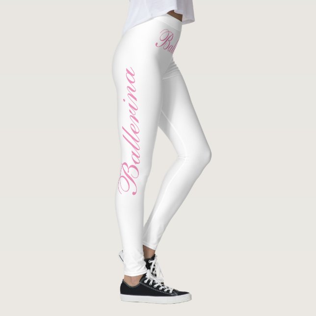 ballerina pink on white leggings (Right)