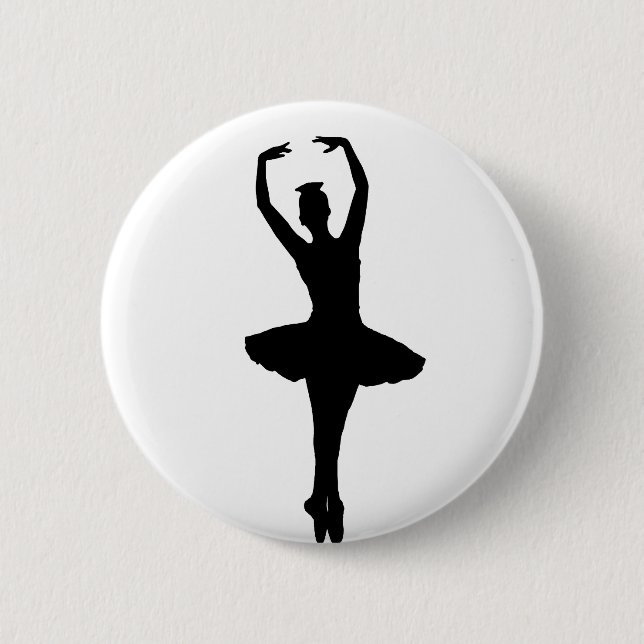 BALLERINA PIROUETTE EN POINTE (Ballet Dancer) ~ 6 Cm Round Badge (Front)