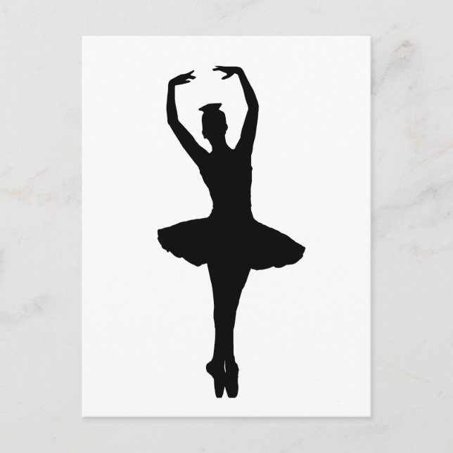 BALLERINA PIROUETTE EN POINTE (Ballet Dancer Silho Postcard (Front)