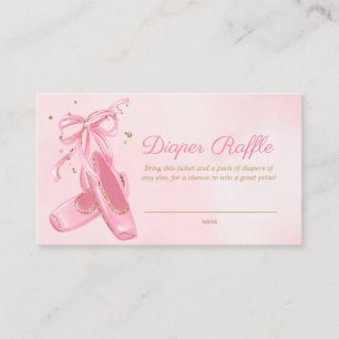 Ballerina Pointe Shoes Diaper Raffle Ticket Enclosure Card