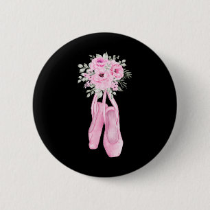 Ballerina Pointe Shoes Flowers Ballet Dancer Sprin 6 Cm Round Badge