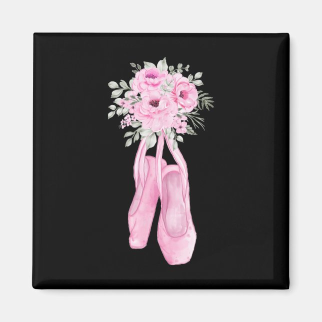 Ballerina Pointe Shoes Flowers Ballet Dancer Sprin Magnet (Front)
