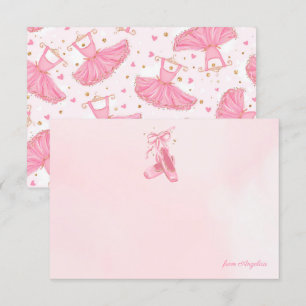 Ballerina Pointe Shoes Tutu Personalised Note Card