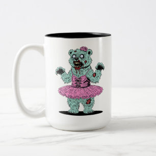 Ballerina Polar Bear Zombie Two-Tone Coffee Mug