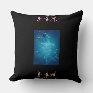 Ballerina polyester throw pillow with custom name.