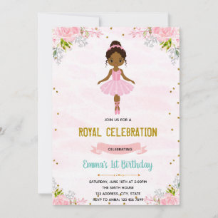 Ballerina princess birthday invitation