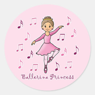 Ballerina Princess Classic Round Sticker