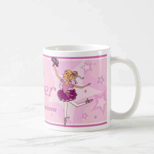 Ballerina princess pink & blonde girl name mug (Right)