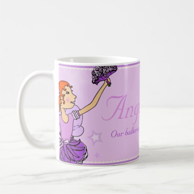 Ballerina princess purple and red hair girl mug (Left)