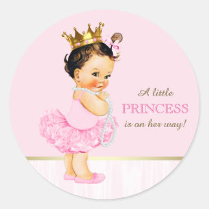 Ballerina Princess Tutu Baby Shower Classic Round Sticker