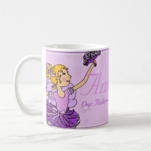 Ballerina purple and golden girls name mug