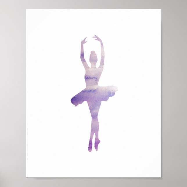 Ballerina Purple Painting Poster (Front)