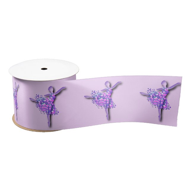 Ballerina Purple Ribbon Ballet Dancer Girl Satin Ribbon (Spool)