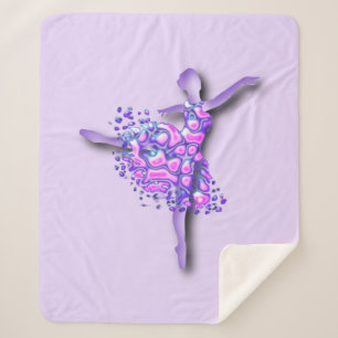 Ballerina Purple Sherpa Blanket Ballet Dancer Girl