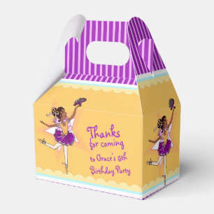 Ballerina purple yellow girls birthday favour box