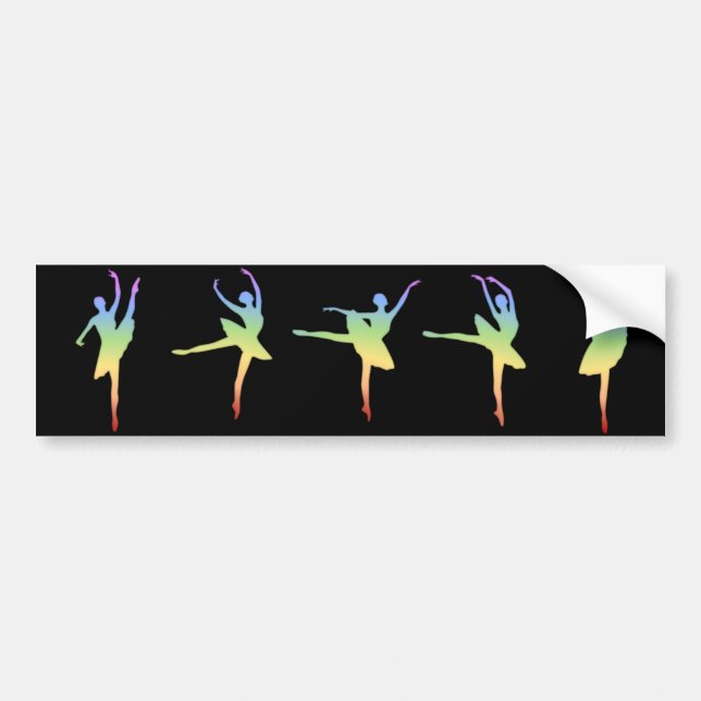 Ballerina - Rainbow 1 Bumper Sticker (Front)