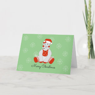 Ballerina Rhino Snowflakes Christmas Holiday Card