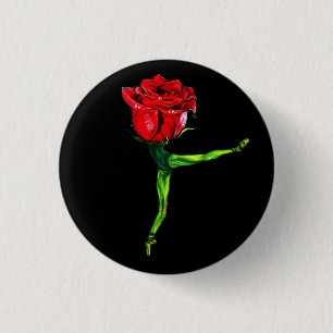 Ballerina Rose Ballet Dancer Button