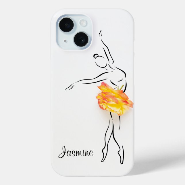 Ballerina Rose Ballet Dancer Personalised Name Case-Mate iPhone Case (Back)