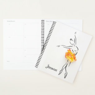 Ballerina Rose Ballet Dancer Personalised Name Planner
