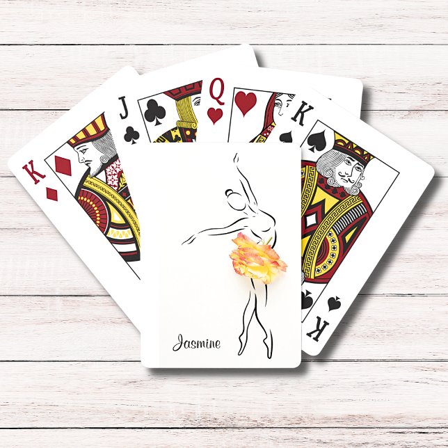 Ballerina Rose Ballet Dancer Personalised Name Playing Cards (Creator Uploaded)