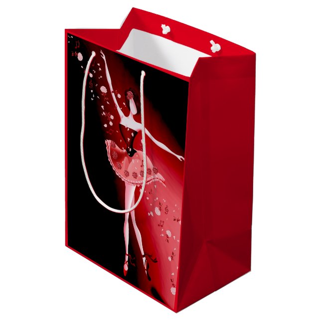 Ballerina & Roses  Ruby  Medium Gift Bag (Back Angled)