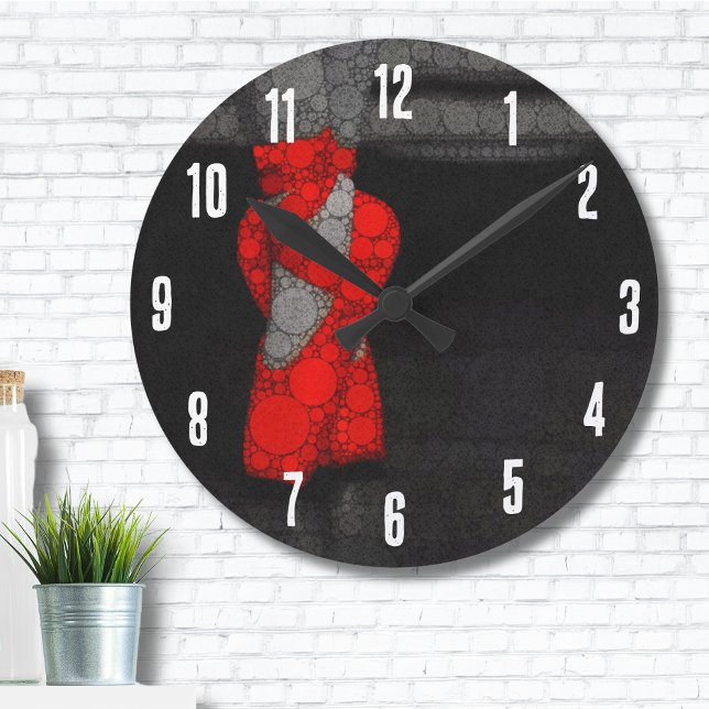 Ballerina Shoes Cute Ballet Round Clock (Cute Trendy Modern Ballerina Shoes Red Ballet Round Clock)