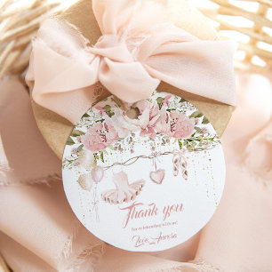 Ballerina shoes floral dance and twirl birthday favour tags