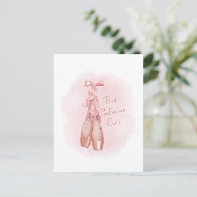 Ballerina Shoes Pastel Pink Themed Postcard (Standing Front)