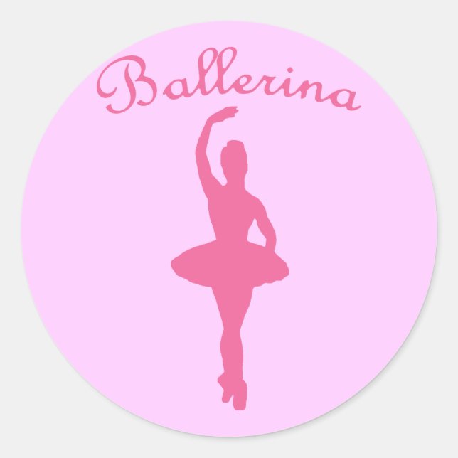 Ballerina Silhouette Classic Round Sticker (Front)